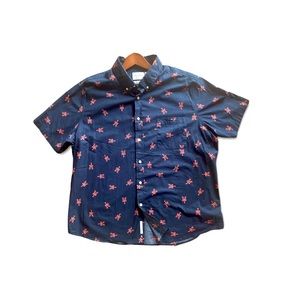 GoodFellow Men’s XXL Short Sleeve Shirt Blue w/Lobsters